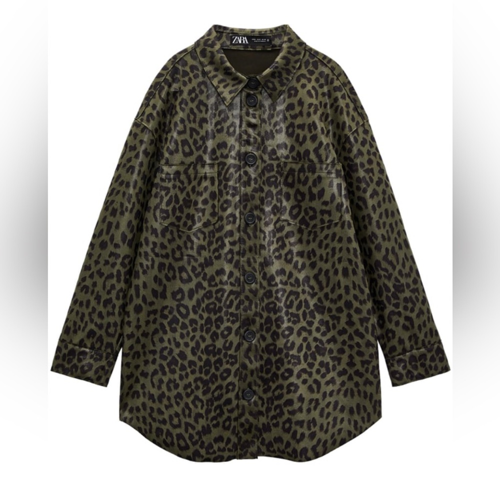 Zara animal print leopard over shirt